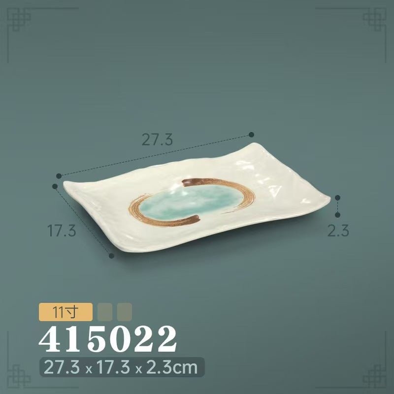 Melamine hot pot side dish plate beef plate imitation porcelain sushi plate korean style barbecue dish plate palace style hotel bowl and dish suit