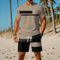 men's short-sleeve and shorts set, casual sportswear set, 3d printed cross-border hot seller, dropshipping available