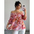 Women's  summer european and american style new long-sleeved loose pink blouse
