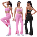 nude bra with breast pads outwearintimates shoulder straps contrast color bra shorts yoga suit suspenders fitness wear for women