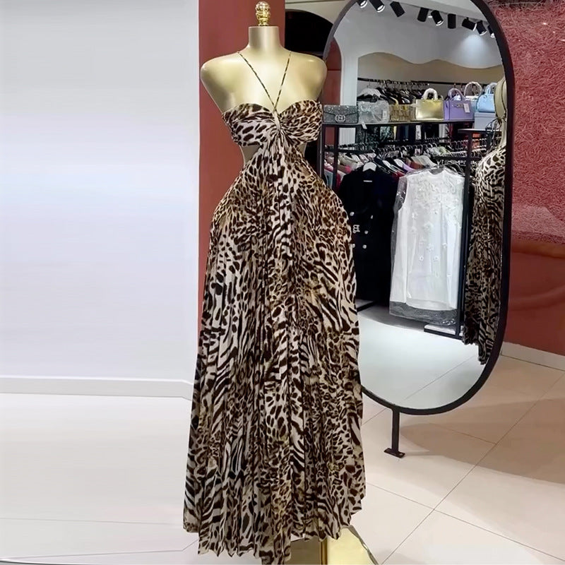 European and american women's clothing  summer new sweet and fresh camisole bandeau tie-up pleated maxi dress