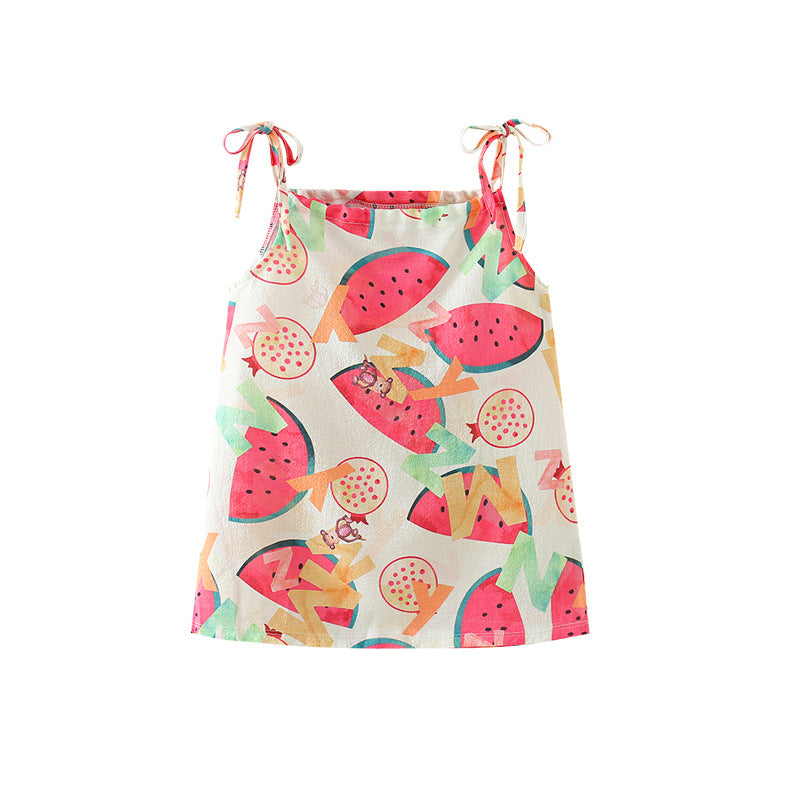 New girls' princess sundress - summer spaghetti strap dress, vest dress for girls, one-piece dress for big girls and toddlers - dropshipping available