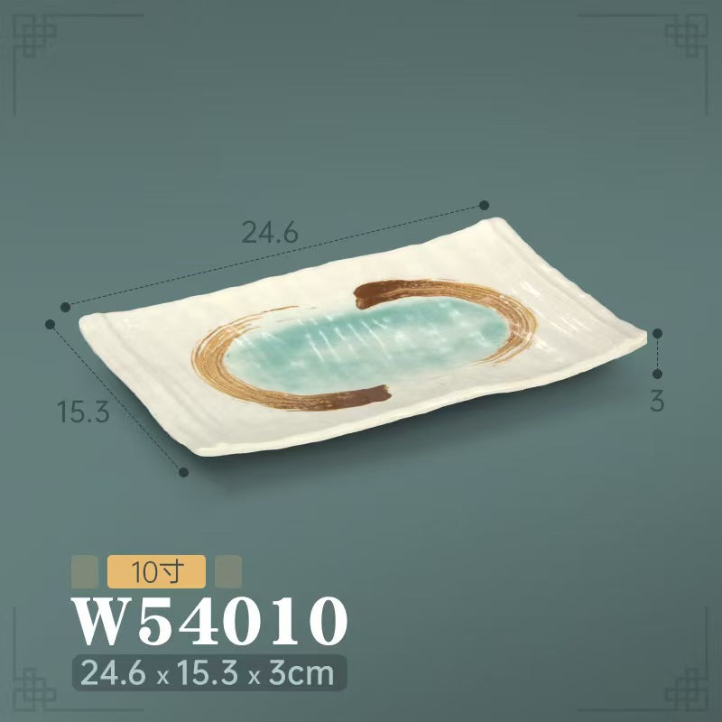 Melamine hot pot side dish plate beef plate imitation porcelain sushi plate korean style barbecue dish plate palace style hotel bowl and dish suit