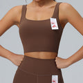 Lycra high-end sports bra, lulu style, high-impact sports tank top, women's fitness shockproof barely-there yoga bra