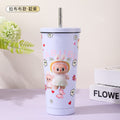 new arrival cartoon thermos cup stainless steel liner coffee cup high-looking large-capacity portable straw water cup batch