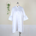 Am210613 bell sleeve button cardiganloose plus size women's dress party dresses
