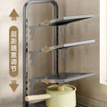 Kitchen multi-tier storage rack - household multifunctional under-cabinet organizer for pots, pans, and utensils - carbon steel layered pot rack storage shelf