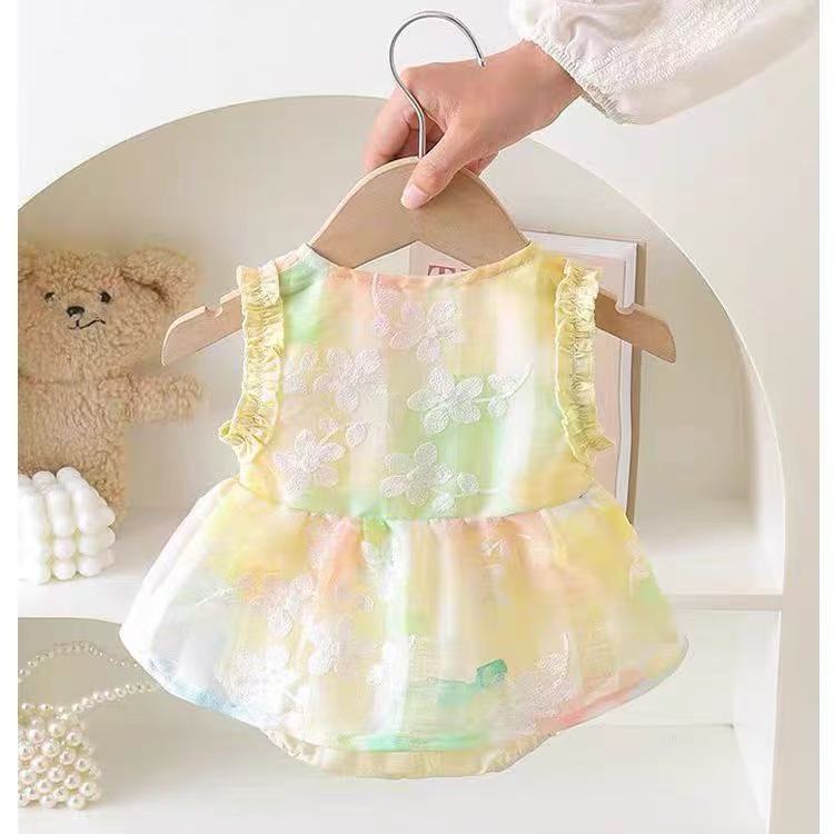 Fashionable thin vest princess khaki baby bag butt summer full moon baby clothes one-piece summer clothes crawling clothes