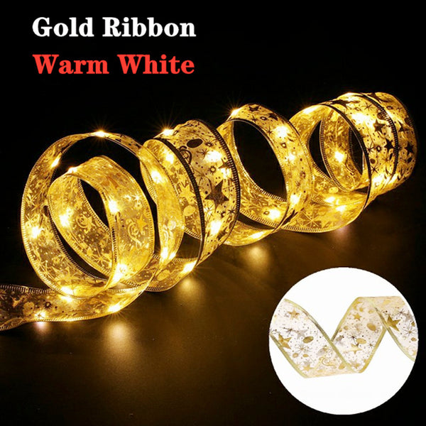 LED Bouquet Gift Box Christmas Ribbon Lights Colored Lights Flashing String Lights Gypsy Bedroom Closet Christmas Decorative Lights