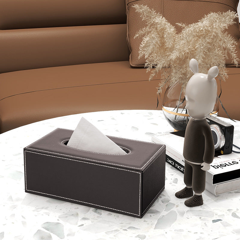 Creative Home Tissue Box Living Room Hotel Leather Carton Modern Simple Office Desktop Carton Wholesale