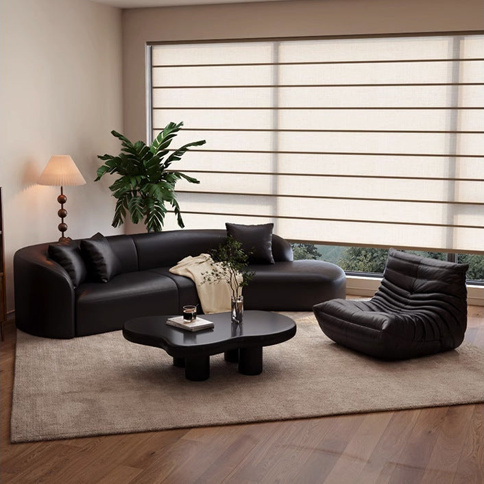 Black retro sofa small apartment popular curved clothing store rest area reception light luxury office reception and negotiation