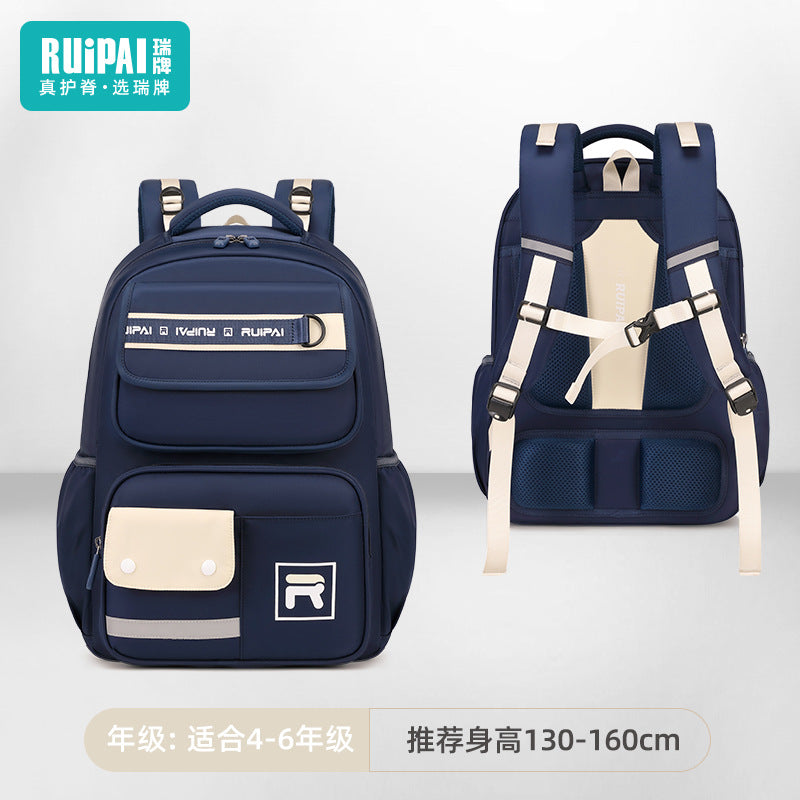 Rui brand schoolbag, primary school boy spine protection, children's schoolbag, third to sixth grade large-capacity backpack wholesale