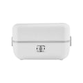 Mini white heated lunch box - japanese minimalist style, single/double layer, double/quad compartment, insulated, perfect for work, students, dorms, cross-border e-commerce