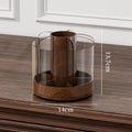 Wooden rotating makeup brush organizer desktop vanity cosmetic lipstick storage rack large capacity pen holder