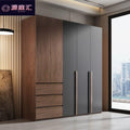 Wardrobe for home bedroom modern casual large capacity assembled multi-layer solid wood cabinet normcore storage light luxury wardrobe