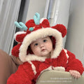 Baby girl's winter romper, newborn onesie, new winter style, thickened outdoor cotton-padded clothing, infant outfit