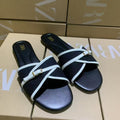 Za2025new arrival shoes new product banquet shoes slippers fashion square toe flats sandals women's shoes cross buckle women's shoes