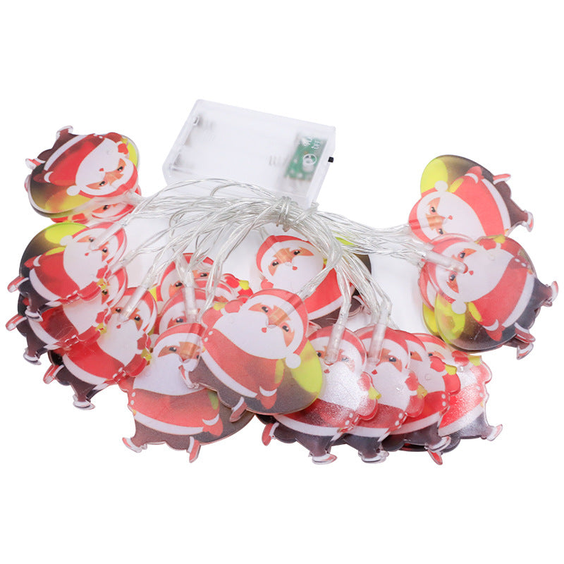 Cross-border LED Santa Claus Sleigh Snowman Christmas Tree Decoration Lights String Party Arrangement Holiday Flashing Lights Gift Lights