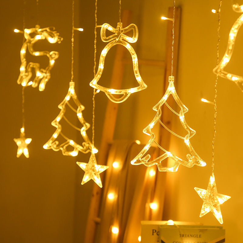 Christmas decoration star lights flashing lights string lights gypsy Christmas tree decoration room layout window pendants