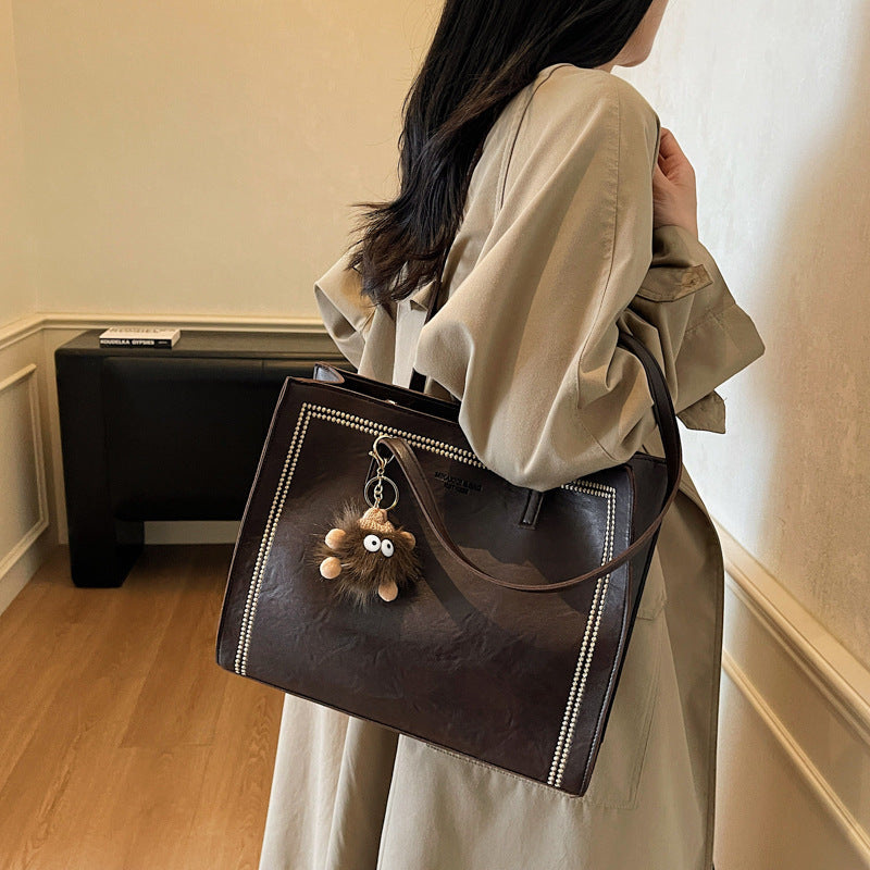 trend inssense of design 2025new arrivalretrocasualcasualsatchel bag easiest for match large capacity shoulder bag