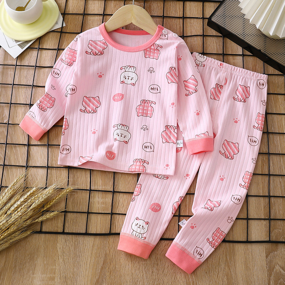 Kids' cotton underwear set - new spring collection: boys' thermal underwear, girls' pajamas, and children's loungewear
