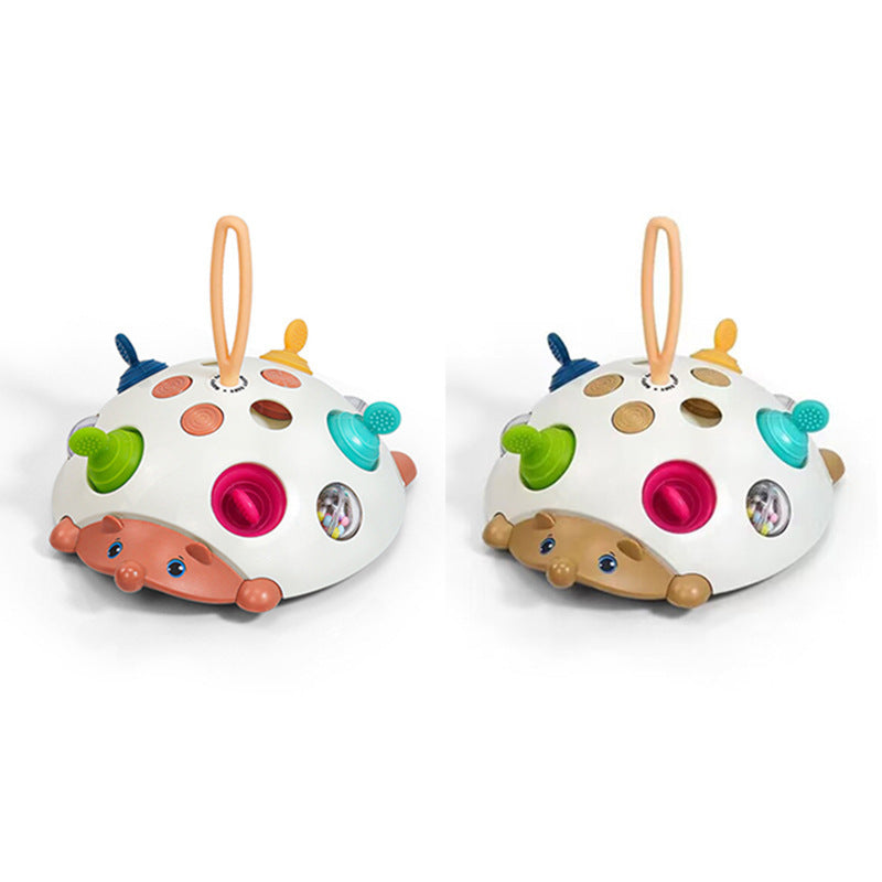 Cross-border export infant fine movement training hedgehog bubble music baby practice brain puzzle soft rubber toy