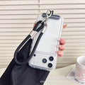 Adjustable polyester wrist lanyard - durable anti-loss phone strap with short chain, sturdy double buckle, and clip for outdoor use