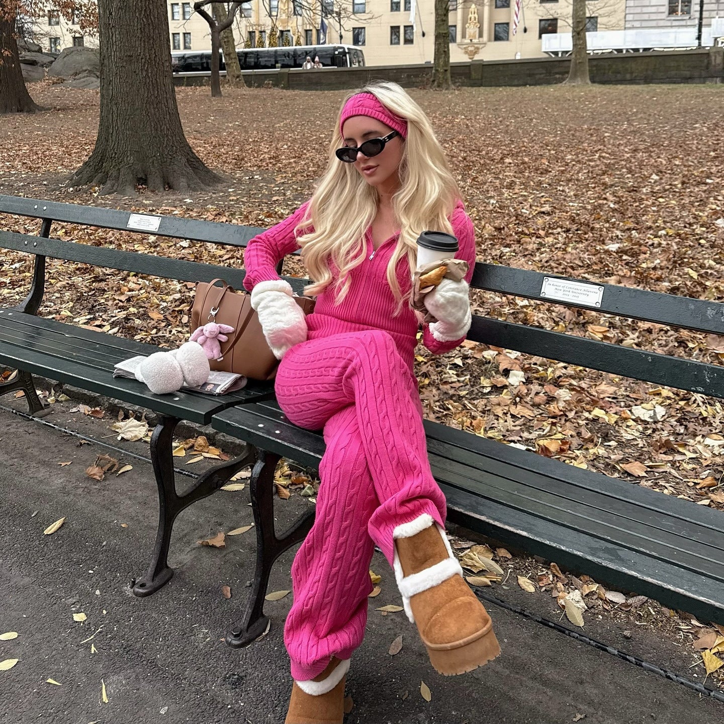 Europe, America 2025 Independent Station Sweater Two-piece Set Casual Comfortable Lapel Long Sleeve Cardigan Straight Pants Knitted Set