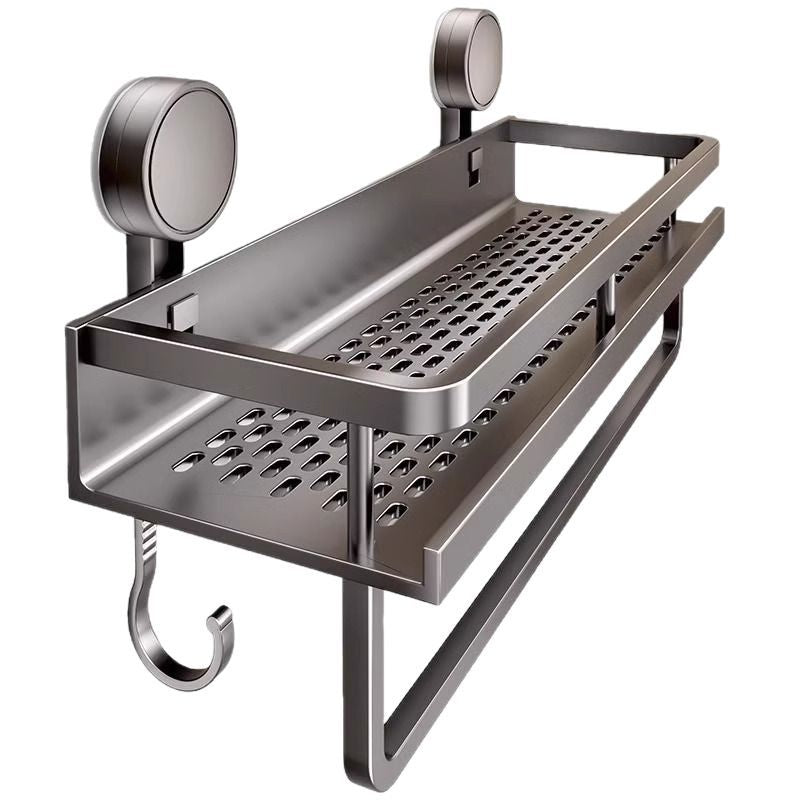 Suction cup shelf - wall mounted, no drilling required - bathroom & toilet organizer for vanity, washroom, and restroom
