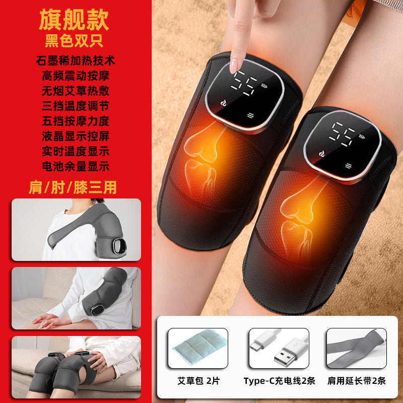 Multifunctional heated knee and shoulder support - joint heating, knee moxibustion hot compress, vibration massage device - health & wellness appliance