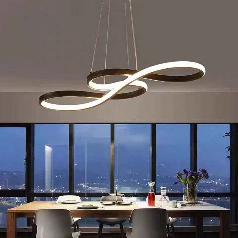 Creative ring restaurant pendant light - modern minimalist, unique twisted line design - nordic style bar/island counter hanging lamp - wholesale