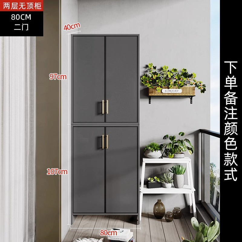 Space Aluminum Balcony Locker Sunscreen Wardrobe Large Capacity Cabinet Sundries Storage Cabinet Locker Shoe Cabinet Side Cabinet