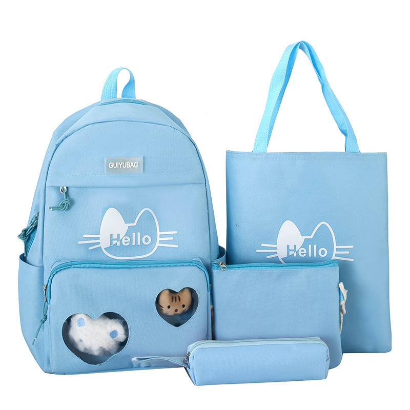Primary school schoolbag wholesale Korean version fashion cartoon primary and secondary school backpack portable large capacity junior high school backpack
