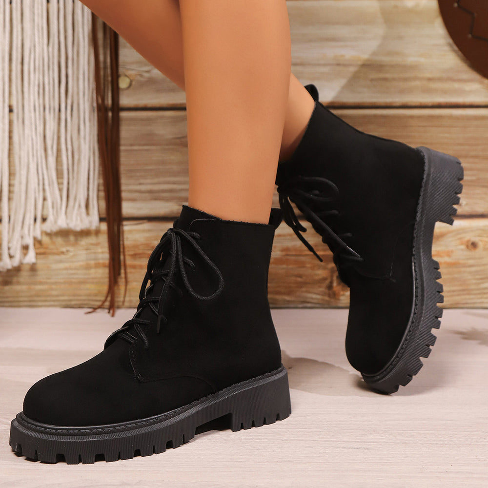 plus size women's boots new arrivalfashion short boots women's thick heel round toe bootstie back british style women's shoes