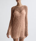 cross-border  independent station cross-border women's clothing large and small bubble beads see-through mesh two-piece set suspender dress