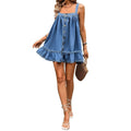independent station exportfashionsummerfashion suspender dress loosecasualelegantwork clothing