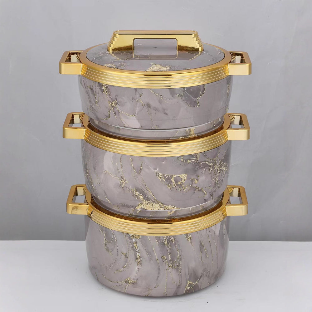 Factory direct cross-border hot selling insulated lunch box stainless steel food container insulated pot kitchen tableware new three-piece set