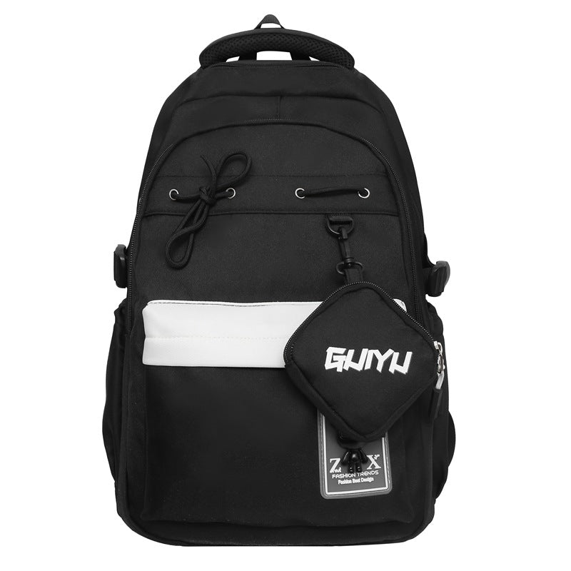 School bag, college student, high school student, large-capacity college style backpack, simple leisure sports, Korean version, couple backpack.