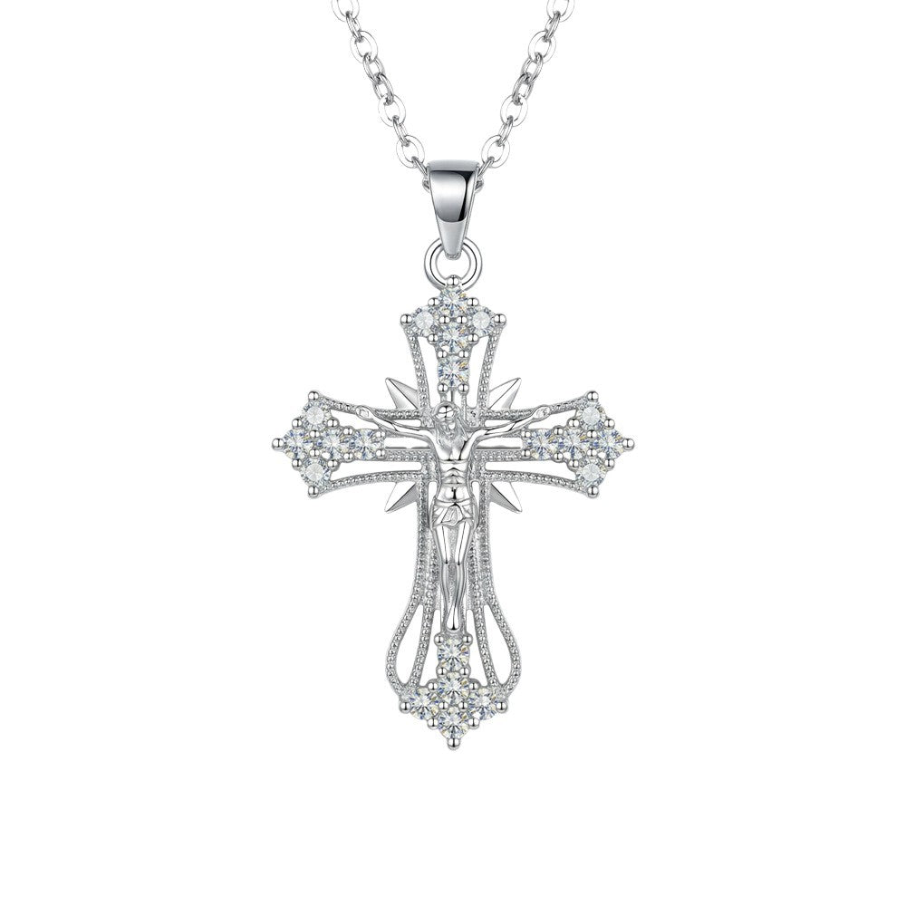 European and american cross-border hot-selling fashion copper inlaid zircon full diamond necklace for women, light luxury niche unique non-fading clavicle chain jewelry