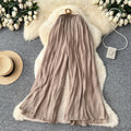 Lazy style high waist woven belt loose wide leg pants for women spring and summer drape slimming look cover crotch loosecasual pants