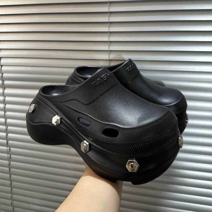 8cm thick sole baotou half slippers women's student summer 2026new arrivalsummer outing sandals outwear wholesale