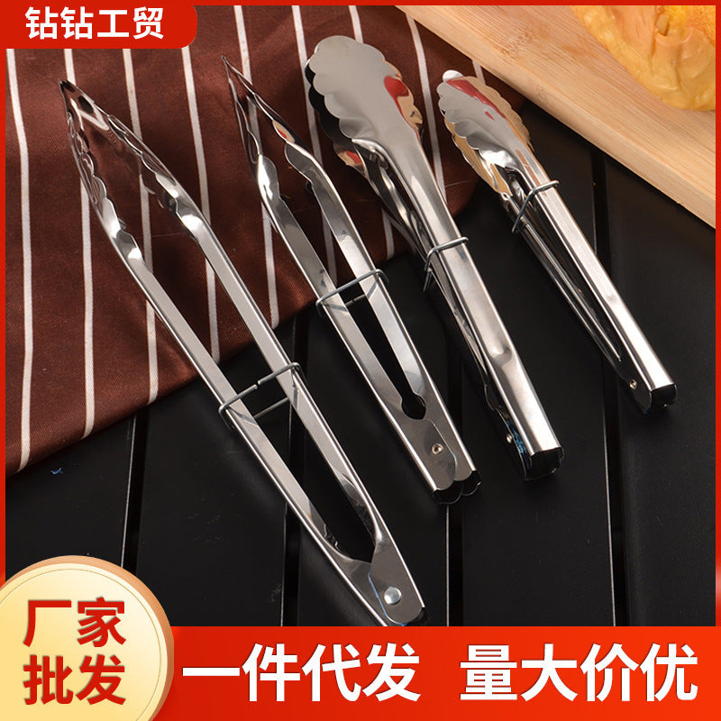 Food tongs outdoor food tongs stainless steel bbq tongs baking bread tongs camping bbq steak tongs serving tongs