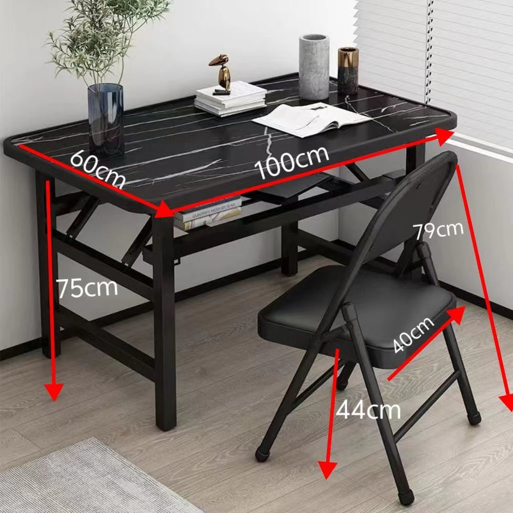 Easy-to-assemble folding desk - no assembly required - perfect for home, living room, dining room, bedroom, or office