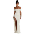 fashionexport women's clothing  spring sexy one shoulder elegant elegance party dress slit dress