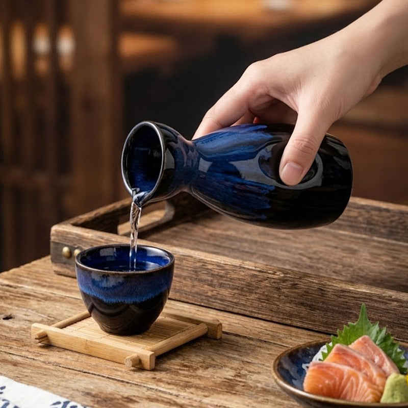 Japanese retro wine set wine bottle suit white wine cup ceramic liquor cup clear pot for home wine cup tea cup accessible luxury