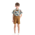 European and american style boys' formal wear - spring/autumn first birthday baby beach floral shirt set - boys' flower boy outfit - children's suit