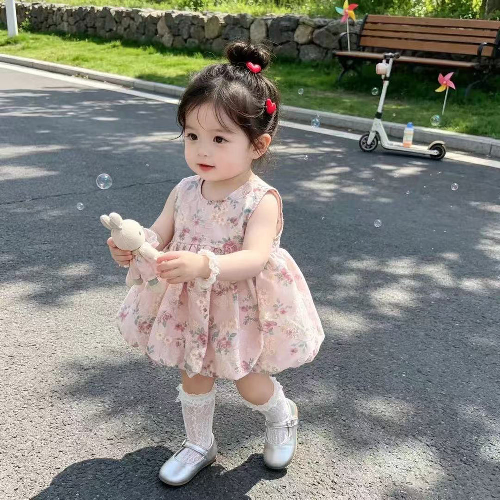 Korean style summer new girls' chic tutu birthday dress baby dress infant little princess sweet skirt