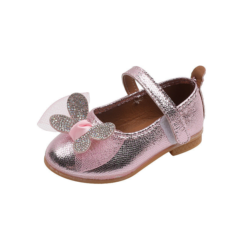 Girls' princess shoes, baby girl bow leather shoes, new summer soft sole children's shoes, toddler single shoes for summer