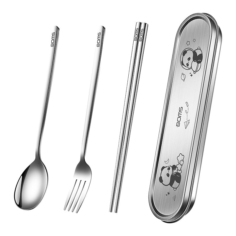 316L stainless steel portable tableware set, outdoor spoon and chopstick set, special tableware box for office workers and students