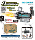 New ai-powered voice-activated double-barrel gatling electric water gun - high-pressure pulse, rotating, flashing, boy's toy
